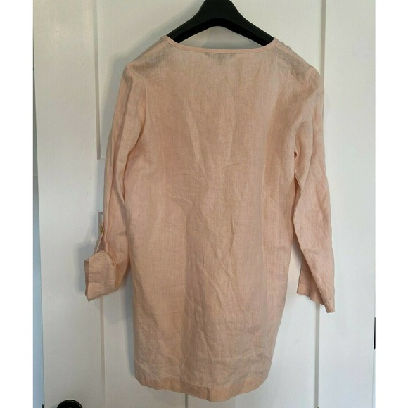 Company Ellen Tracy Peach Linen Top Sz. Small Casual Blouse Shirt‎ Women's EUC - Picture 2 of 9